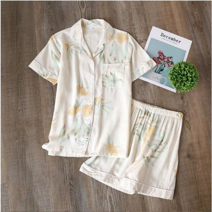 Japanese Cotton Summer Short Sleeve Pajamas Set BE014 - Egirldoll