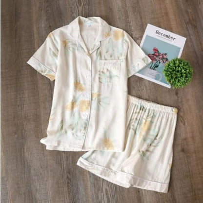 Japanese Cotton Summer Short Sleeve Pajamas Set BE014 - Egirldoll