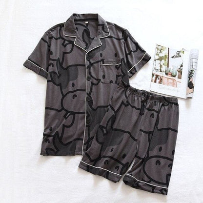 Japanese Cotton Summer Short Sleeve Pajamas Set BE014 - Egirldoll