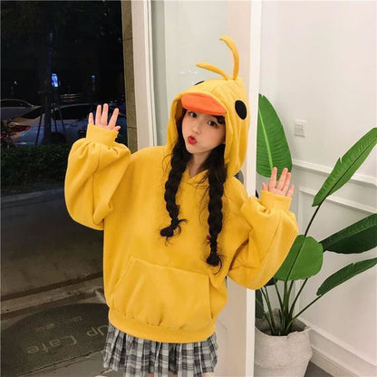 Japanese Fashion Kawaii Cute Fleece Duck Hoodie EG16503 - Egirldoll