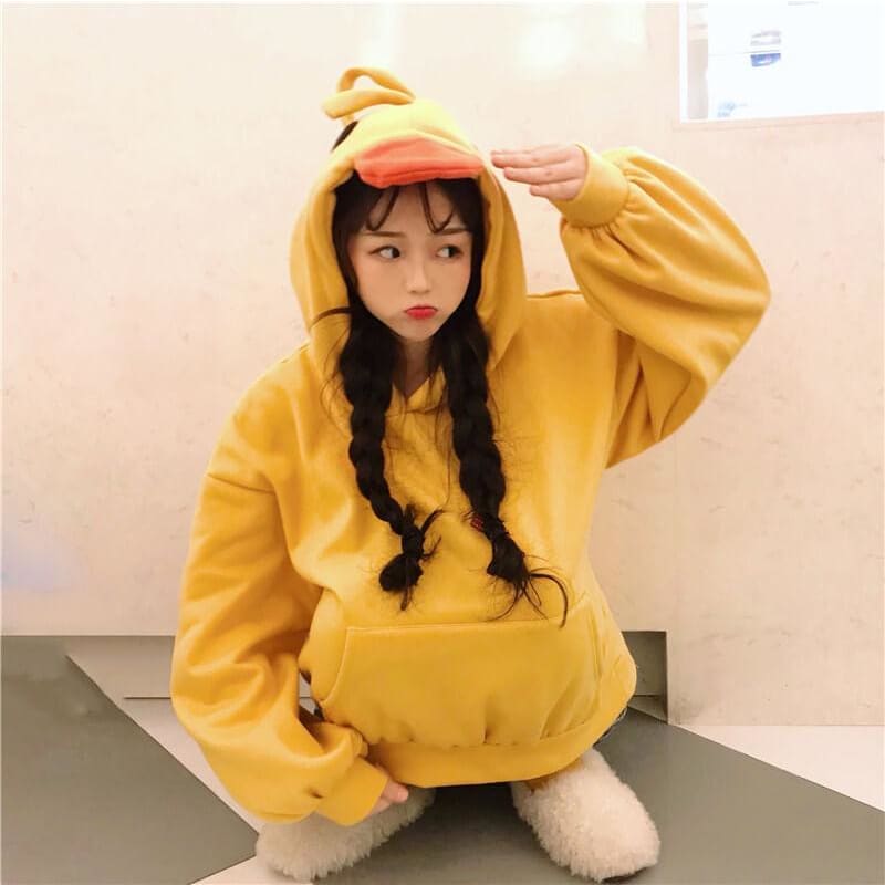 Japanese Fashion Kawaii Cute Fleece Duck Hoodie EG16503 - Egirldoll