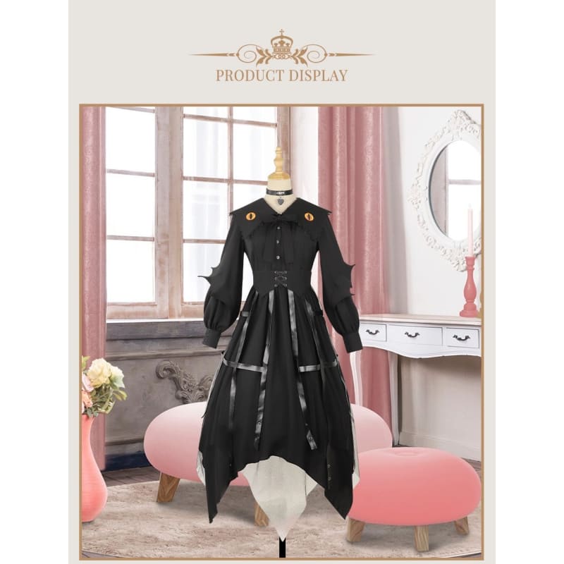 Japanese Fashion Lantern Sleeve Gothic Lolita Cosplay Dress BE005 - Egirldoll