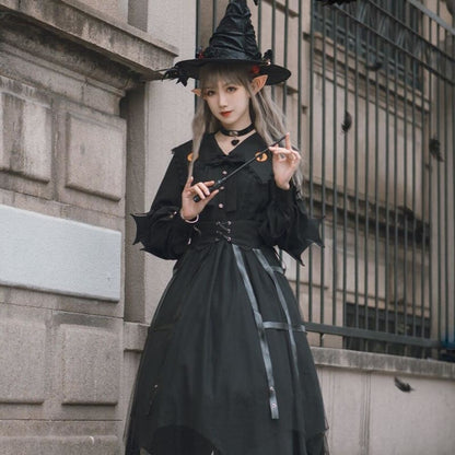 Japanese Fashion Lantern Sleeve Gothic Lolita Cosplay Dress BE005 - Egirldoll