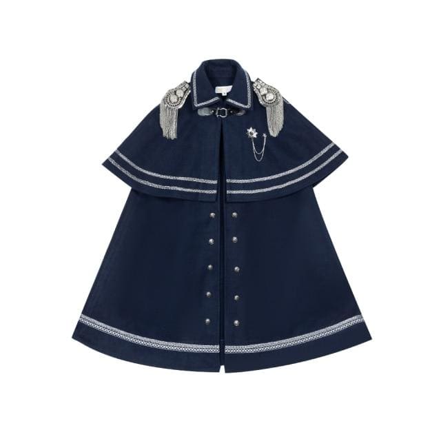Japanese Fashion Navy Kawaii Cloak Gothic Lolita Dress Cape BE003 - Egirldoll