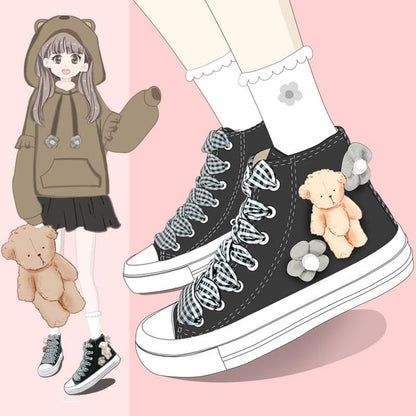 Japanese Hand Made Bear High Top Sneaker EG16743 - Egirldoll