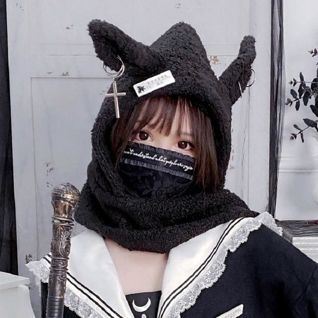 Japanese Harajuku Girls Long Rabbit Ear Winter Warm Hooded FY033 - Egirldoll