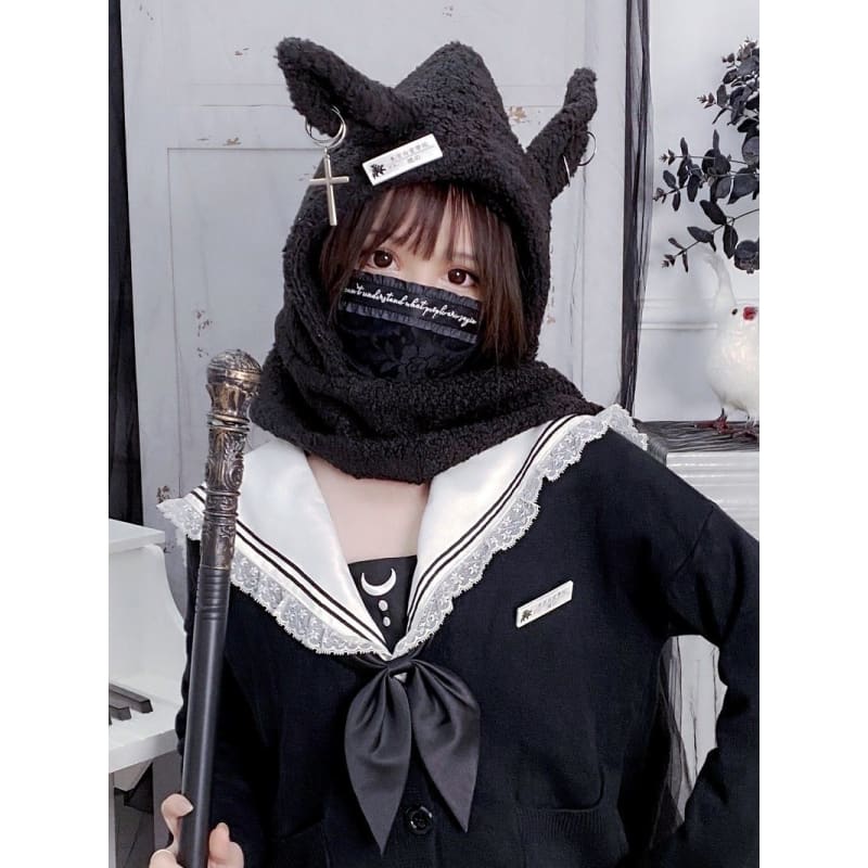 Japanese Harajuku Girls Long Rabbit Ear Winter Warm Hooded FY033 - Egirldoll