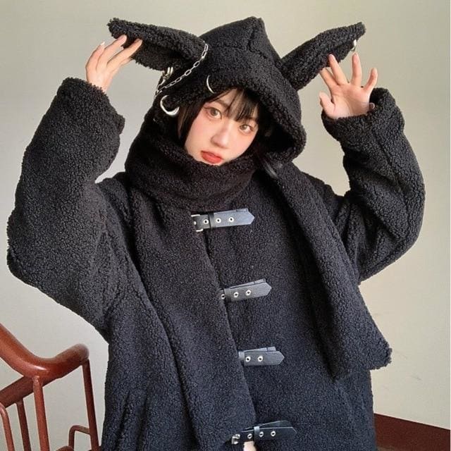 Japanese Harajuku Girls Long Rabbit Ear Winter Warm Hooded FY033 - Egirldoll