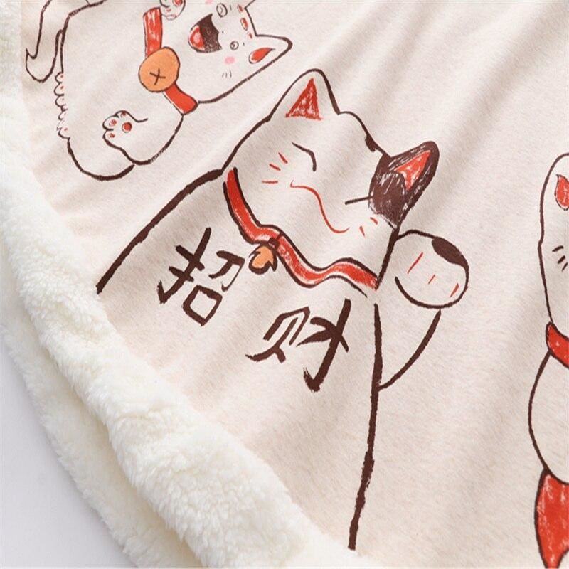 Japanese Harajuku Kawaii Lucky Cat Cloak Cute Hoodies Cape SP16527 - Egirldoll