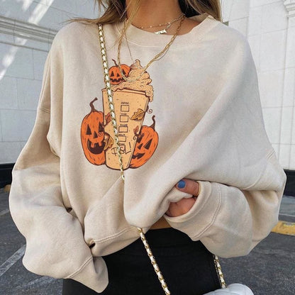 Japanese Pumpkin Cat Skull Print Hoodies SP16408 - Egirldoll