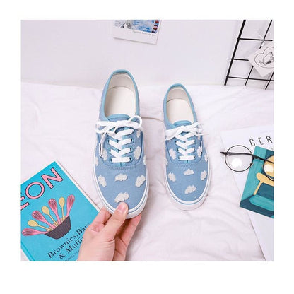 Kawaii Blue Low-cut Lace Sports Shoes FY012 - Egirldoll