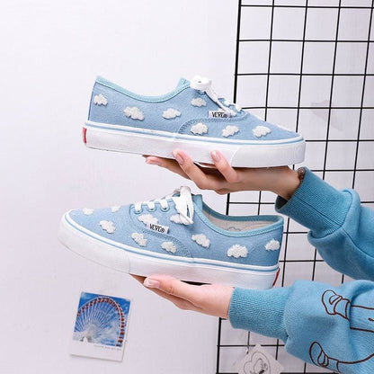 Kawaii Blue Low-cut Lace Sports Shoes FY012 - Egirldoll