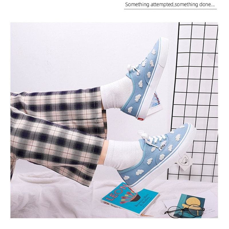 Kawaii Blue Low-cut Lace Sports Shoes FY012 - Egirldoll