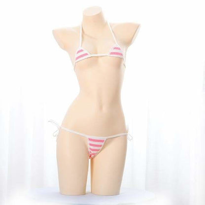 Kawaii Blue Pink White Striped Lingerie EG14527 - Egirldoll