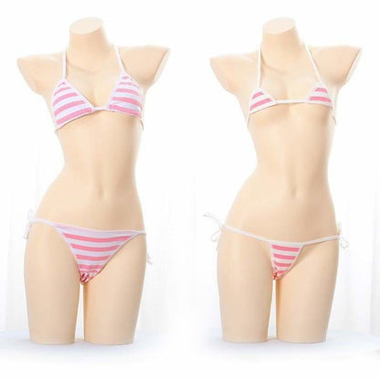 Kawaii Blue Pink White Striped Lingerie EG14527 - Egirldoll