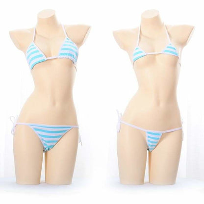 Kawaii Blue Pink White Striped Lingerie EG14527 - Egirldoll