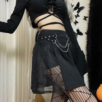 Kawaii Chains See Through Pleated Skirt ON74 - Egirldoll