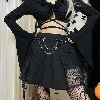 Kawaii Chains See Through Pleated Skirt ON74 - Egirldoll