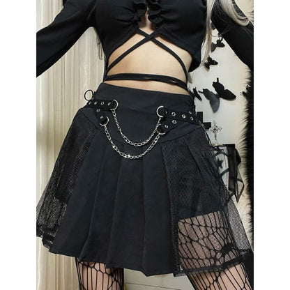 Kawaii Chains See Through Pleated Skirt ON74 - Egirldoll