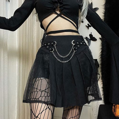 Kawaii Chains See Through Pleated Skirt ON74 - Egirldoll