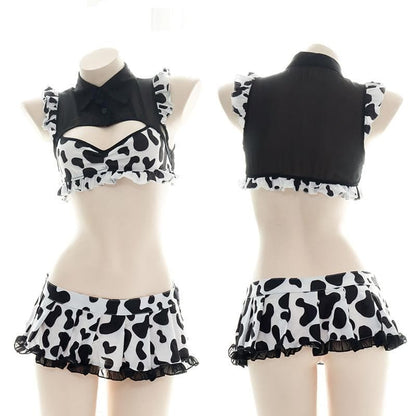 Kawaii Cow Print Two-pieces Lingerie Set SP16290 - Egirldoll