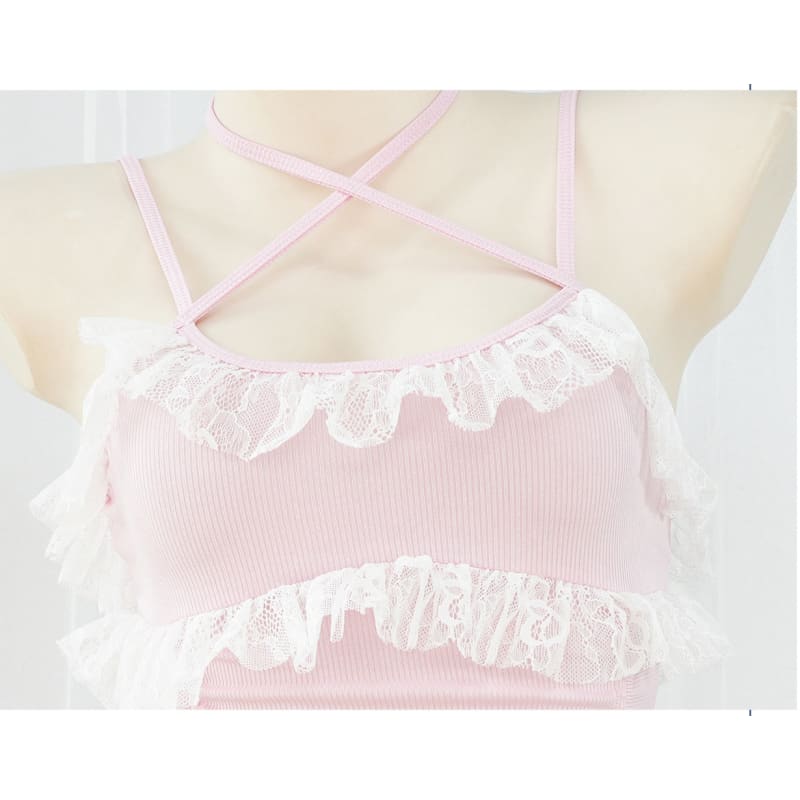 Kawaii Cute Pink Princess Sexy Dress ON485 - Pink / One Size