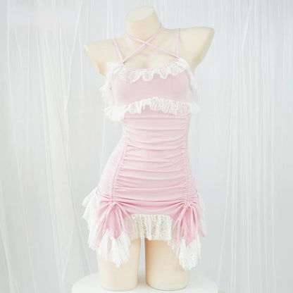 Kawaii Cute Pink Princess Sexy Dress ON485 - Pink / One Size