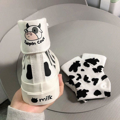 Kawaii Fashion Cow Print Shoes FY006 - Egirldoll