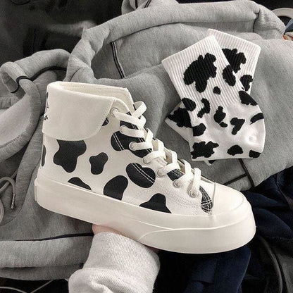 Kawaii Fashion Cow Print Shoes FY006 - Egirldoll