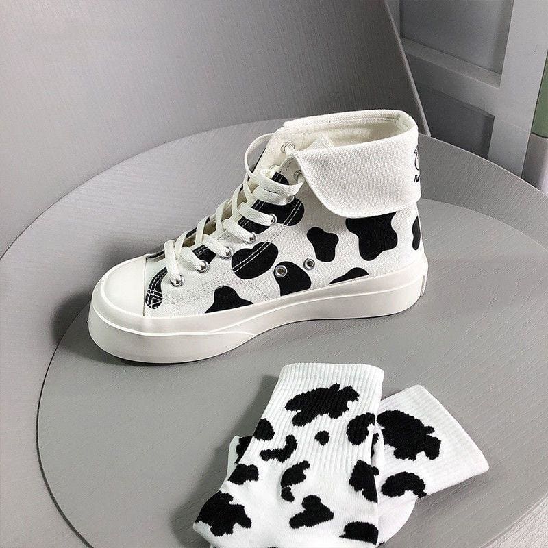 Kawaii Fashion Cow Print Shoes FY006 - Egirldoll