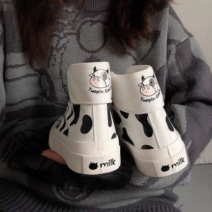 Kawaii Fashion Cow Print Shoes FY006 - Egirldoll