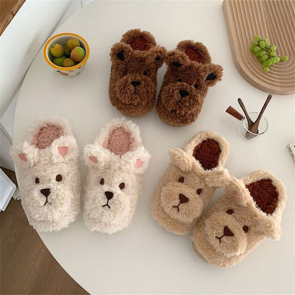 Kawaii Fleece Bear Home Slippers ME51 - Egirldoll