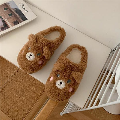 Kawaii Fleece Bear Home Slippers ME51 - Egirldoll