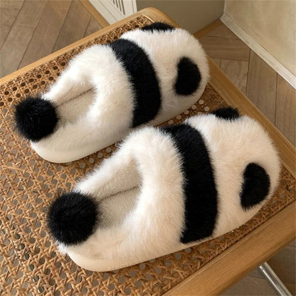 Kawaii Fleece Panda Home Slippers ME53 - Egirldoll