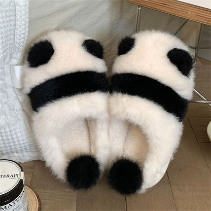 Kawaii Fleece Panda Home Slippers ME53 - Egirldoll