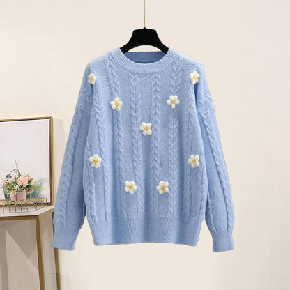 Kawaii Flowers Pastel Sweater Tulle Skirt Set ON242 - Egirldoll