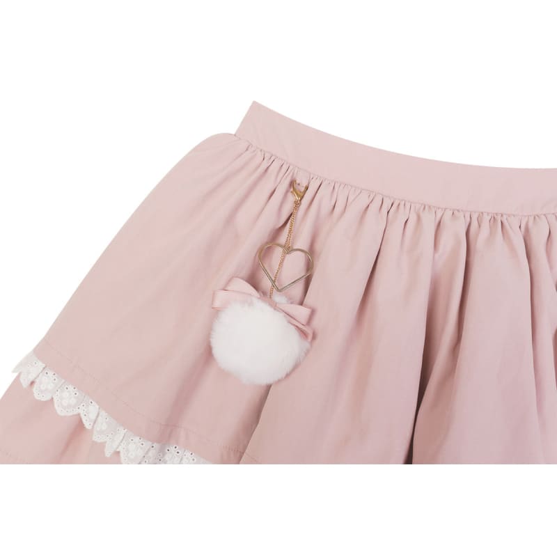 Kawaii Gamer Girl Hearts Black White Blouse Pink Skirt ON479