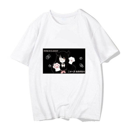 Kawaii Goth Anime Catgirl Tee EE0777 - Egirldoll