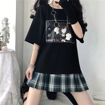 Kawaii Goth Anime Catgirl Tee EE0777 - Egirldoll