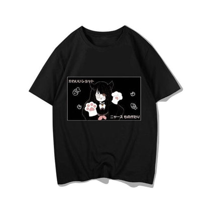 Kawaii Goth Anime Catgirl Tee EE0777 - Egirldoll