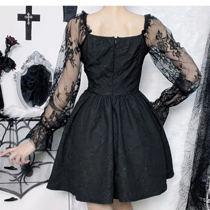 Kawaii Gothic Princess Rose Black Dress ON225 - Egirldoll