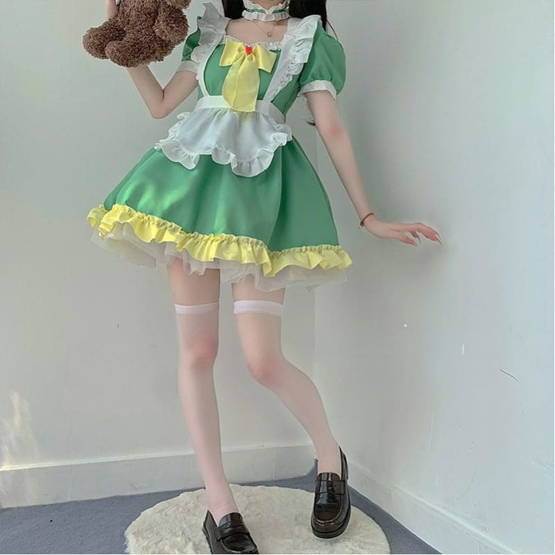 Kawaii Green Spring Maid Dress ON652 - dress
