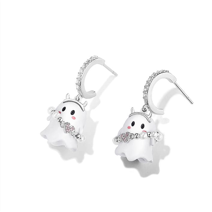 Kawaii Halloween Ghost Earrings ME35 - Egirldoll