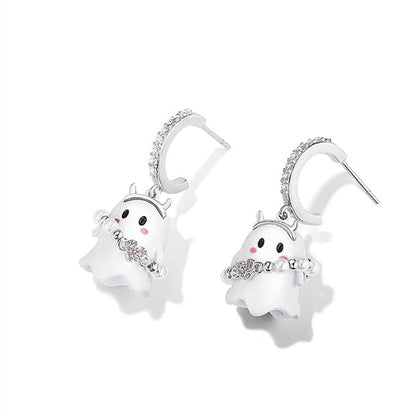 Kawaii Halloween Ghost Earrings ME35 - Egirldoll