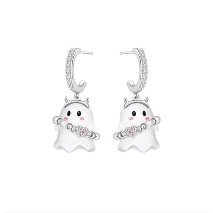 Kawaii Halloween Ghost Earrings ME35 - Egirldoll