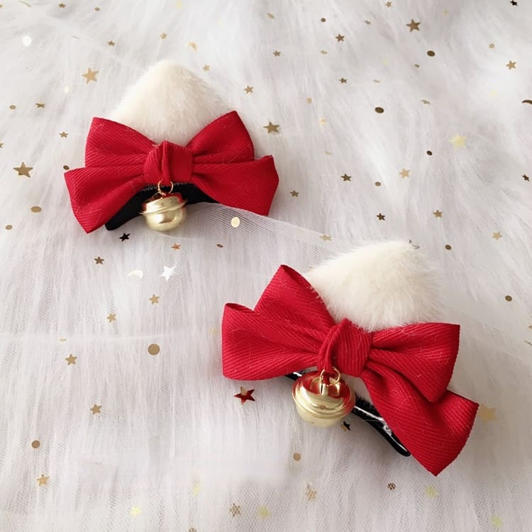Kawaii Handmade Christmas Cat Ear Hair Clip EG16873 - Egirldoll