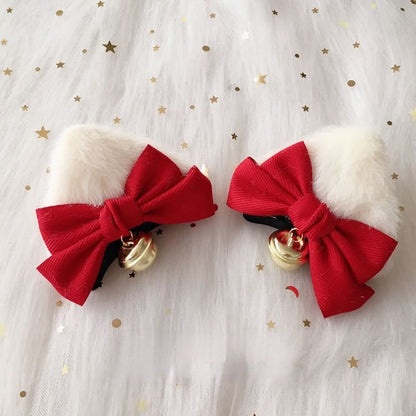 Kawaii Handmade Christmas Cat Ear Hair Clip EG16873 - Egirldoll