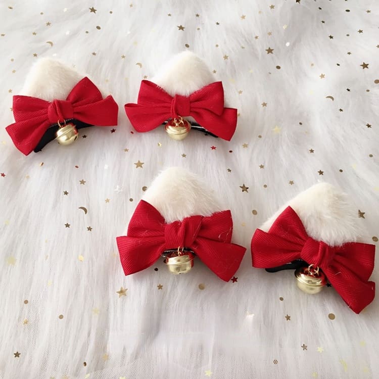 Kawaii Handmade Christmas Cat Ear Hair Clip EG16873 - Egirldoll