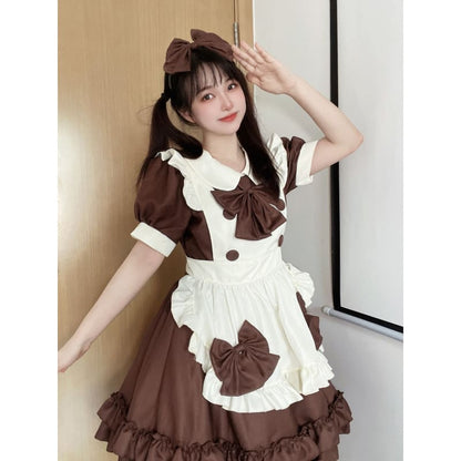 Kawaii Harajuku Chocolate Maid Bow Lolita Dress ON19 - Egirldoll