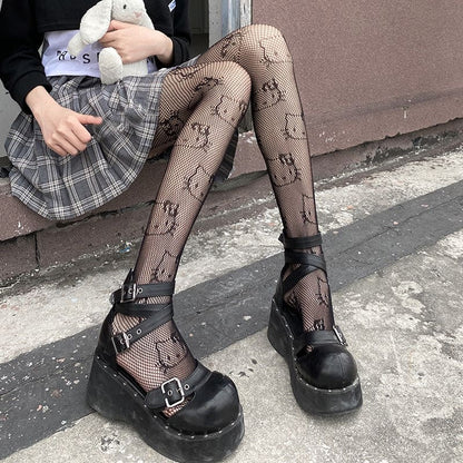 Kawaii Kitty Fishing Net Tights ON105 - Egirldoll